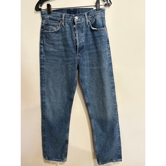NWT Agolde 90's Pinch Waist High Rise Straight Jeans Range Women's Size 27 - Picture 3 of 11